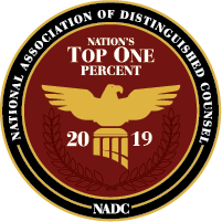 National Association of Distinguished Counsel | Nation's Top One Percent 2019 | NADC