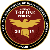National Association of Distinguished Counsel | Nation's Top One Percent 2019 | NADC